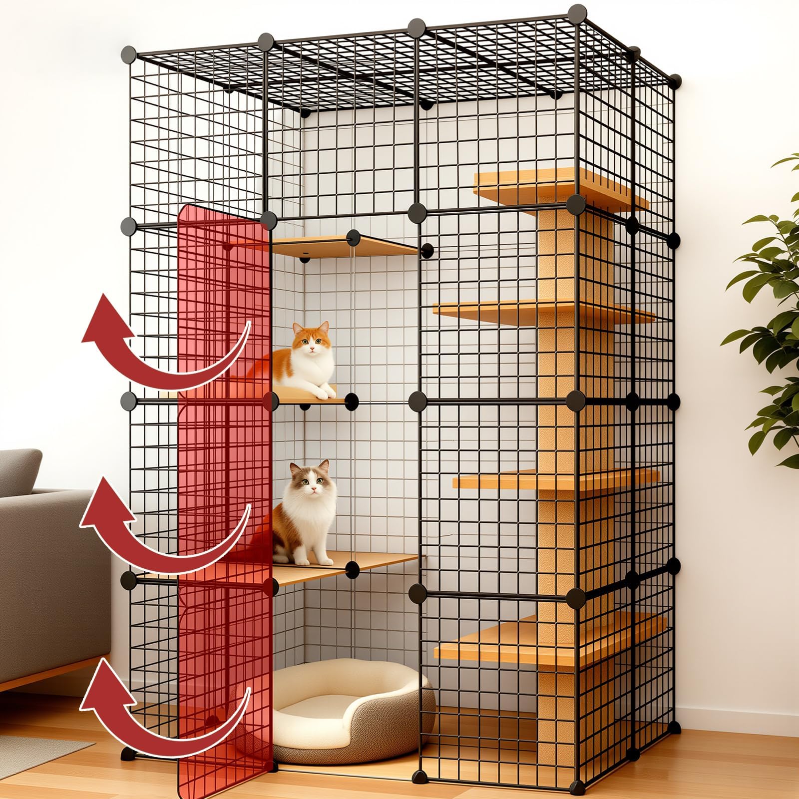 Amazon.co.jp: NODIBRO 猫ケージ 大型 3列4段2排 多頭飼い キャット